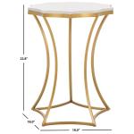 White Marble Star Gold Accent Table