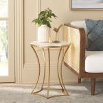 White Marble Star Gold Accent Table