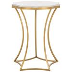 White Marble Star Gold Accent Table