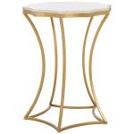 White Marble Star Gold Accent Table