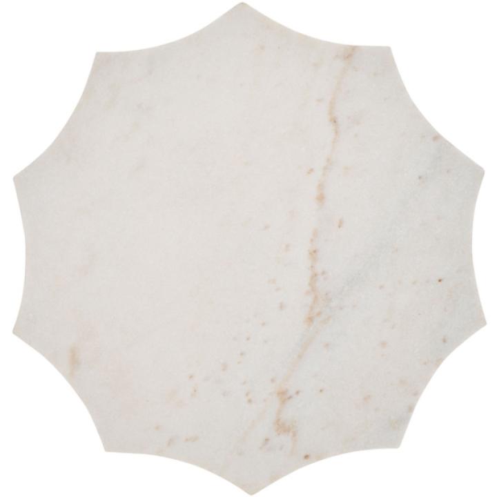 White Marble Star Gold Accent Table