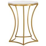 White Marble Star Gold Accent Table