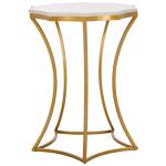 White Marble Star Gold Accent Table