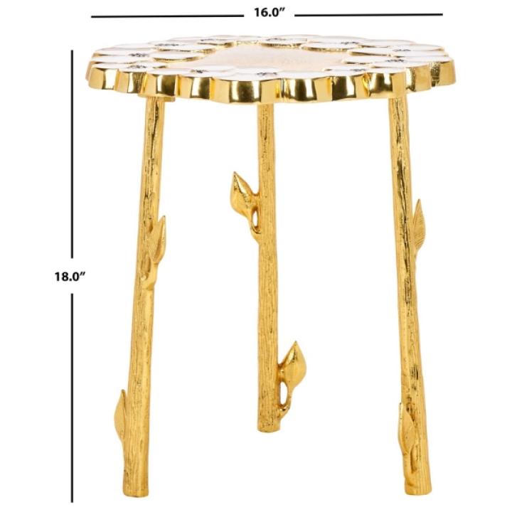 Gold Metal Flower Accent Table