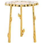 Gold Metal Flower Accent Table
