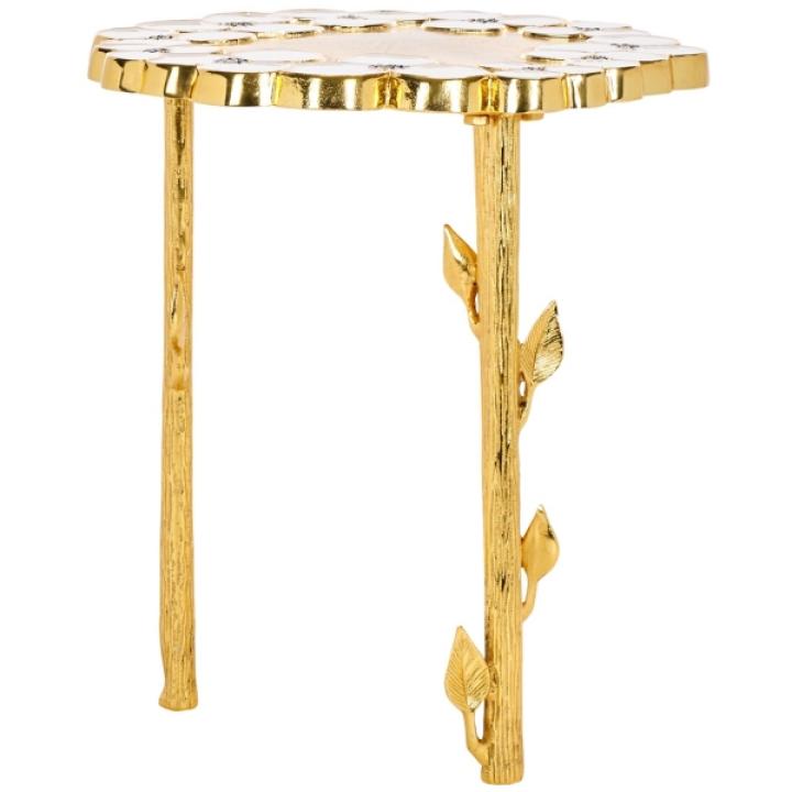 Gold Metal Flower Accent Table