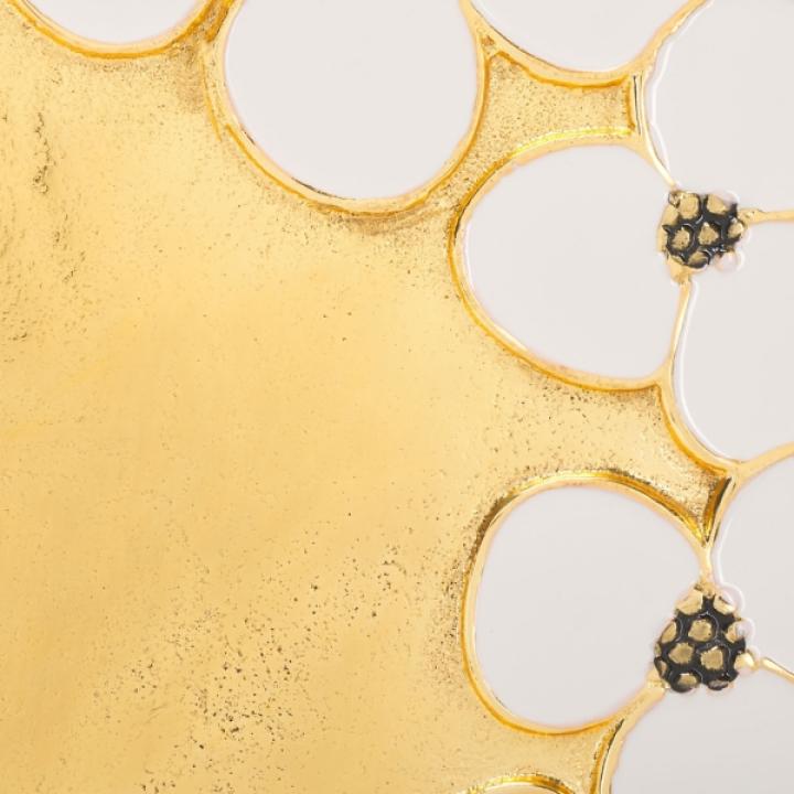 Gold Metal Flower Accent Table