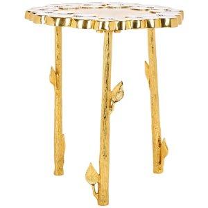 Gold Metal Flower Accent Table