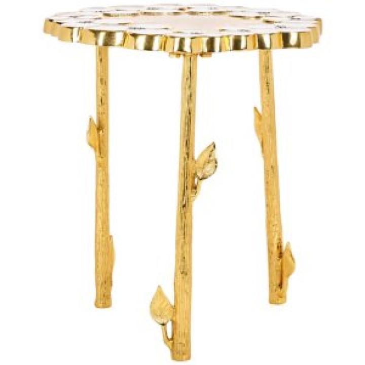 Gold Metal Flower Accent Table