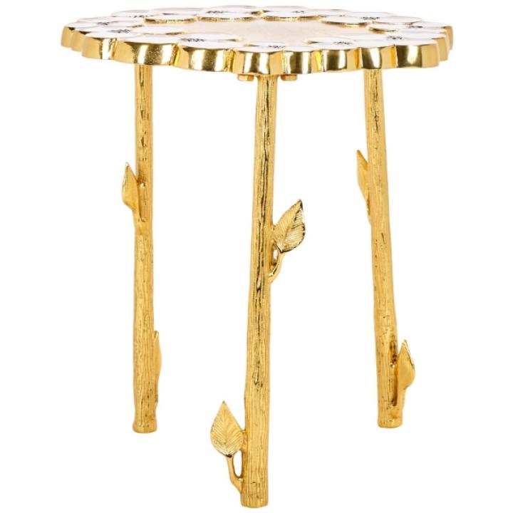 Gold Metal Flower Accent Table