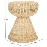 Natural Rattan Woven Coastal Accent Table