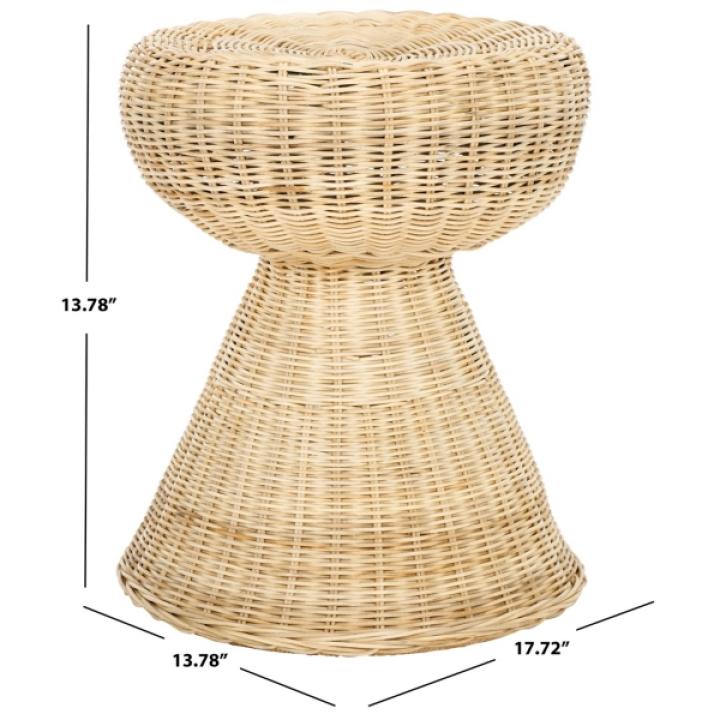 Natural Rattan Woven Coastal Accent Table