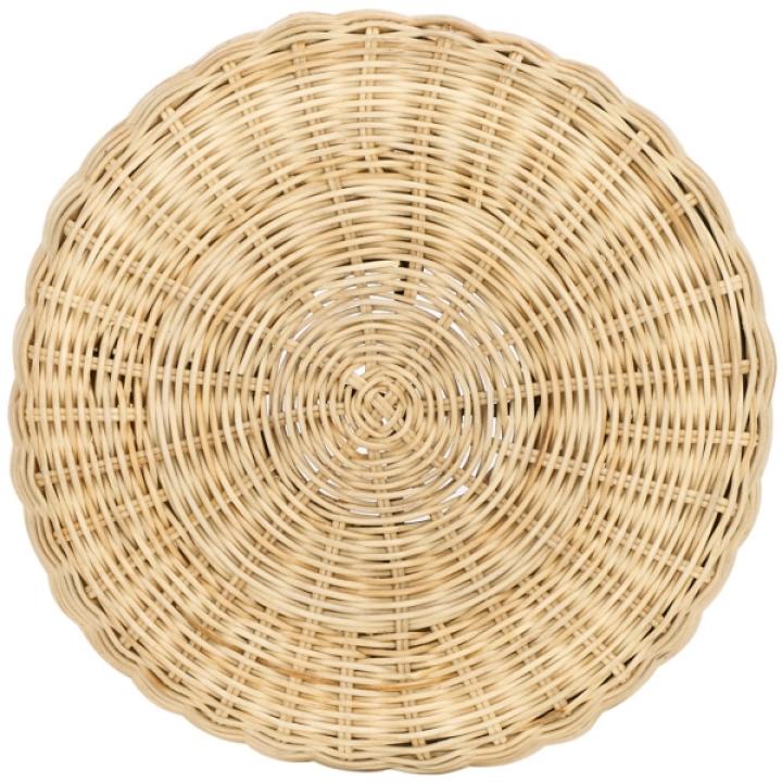 Natural Rattan Woven Coastal Accent Table