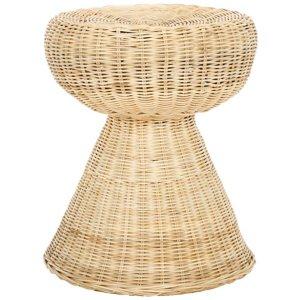 Natural Rattan Woven Coastal Accent Table