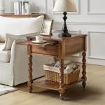 Erica Walnut Wood Spindle End Table