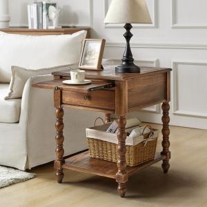 Erica Walnut Wood Spindle End Table