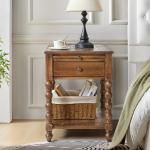Erica Walnut Wood Spindle End Table