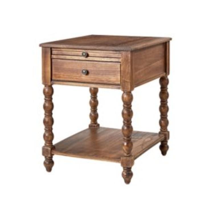 Erica Walnut Wood Spindle End Table