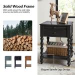 Erica Distressed Black Wood Spindle End Table