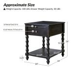Erica Distressed Black Wood Spindle End Table