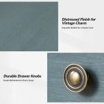 Erica Distressed Blue Wood Spindle End Table