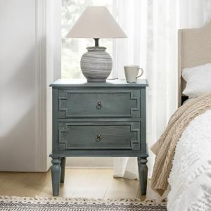 Blue 2-Drawer Augustus Nightstand