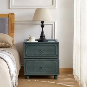 Blue 2-Drawer Nicola Nightstand