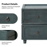 Blue 2-Drawer Nicola Nightstand