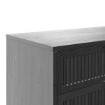 Black Wood Reeded Bedroom Dresser