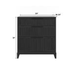 Black Wood Reeded Bedroom Dresser