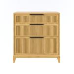 Natural Wood Reeded Bedroom Dresser