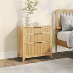 Natural Wood Reeded Bedroom Dresser