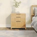 Natural Wood Reeded Bedroom Dresser