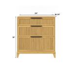 Natural Wood Reeded Bedroom Dresser