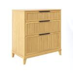 Natural Wood Reeded Bedroom Dresser