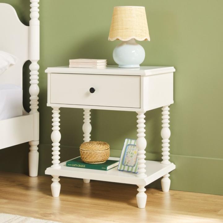 White Spindle Vivienne Nightstand