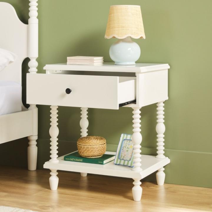 White Spindle Vivienne Nightstand