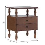Brown 2-Drawer Vivienne Nightstand