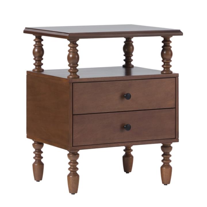 Brown 2-Drawer Vivienne Nightstand
