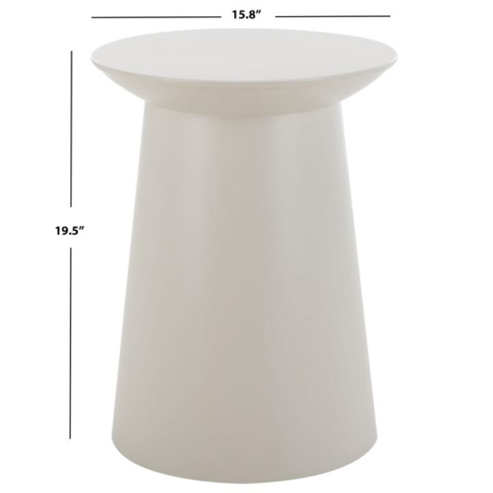 Gray Metal Round Ayden Accent Table