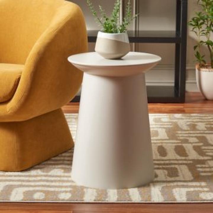 Gray Metal Round Ayden Accent Table