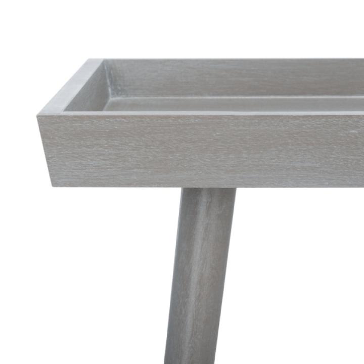Gray Wood Mina Tray End Table