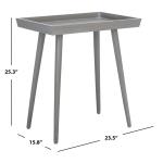Gray Wood Mina Tray End Table
