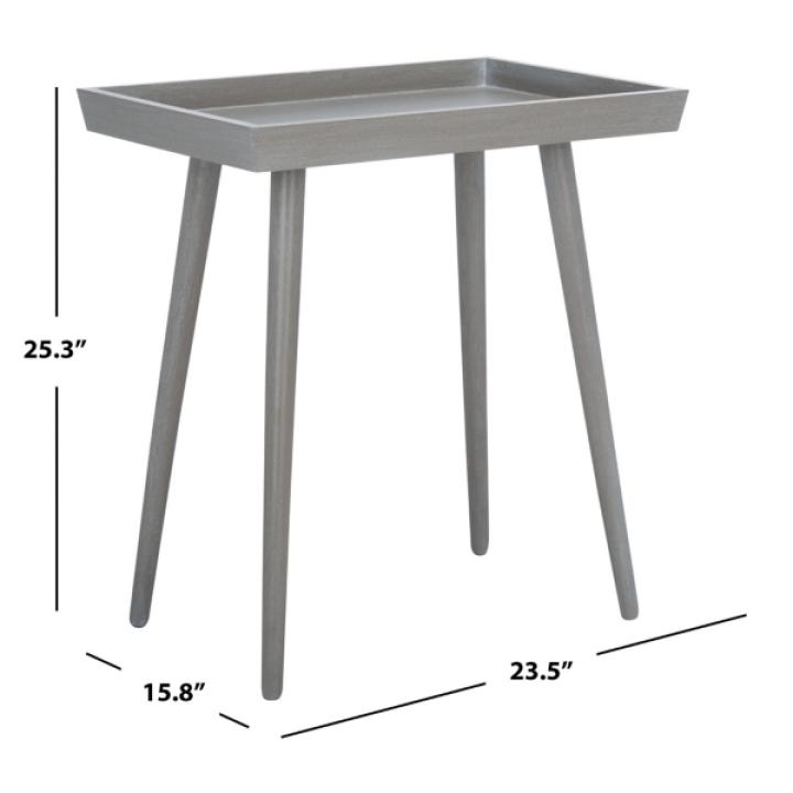 Gray Wood Mina Tray End Table