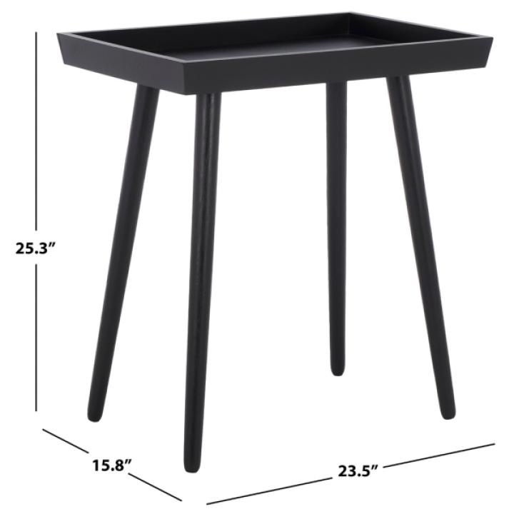 Black Wood Mina Tray End Table