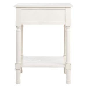 White Wood Peyton 1-Drawer End Table
