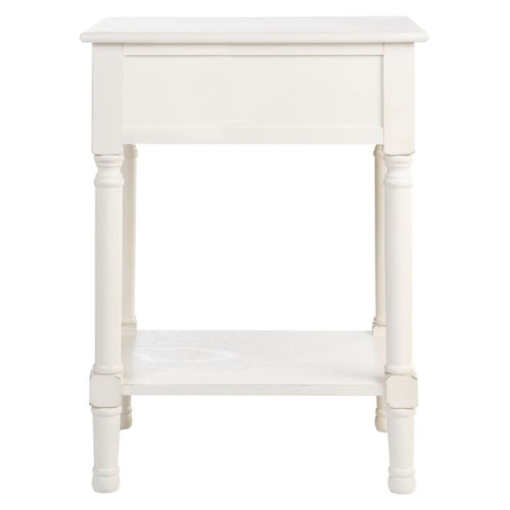 White Wood Peyton 1-Drawer End Table