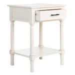 White Wood Peyton 1-Drawer End Table
