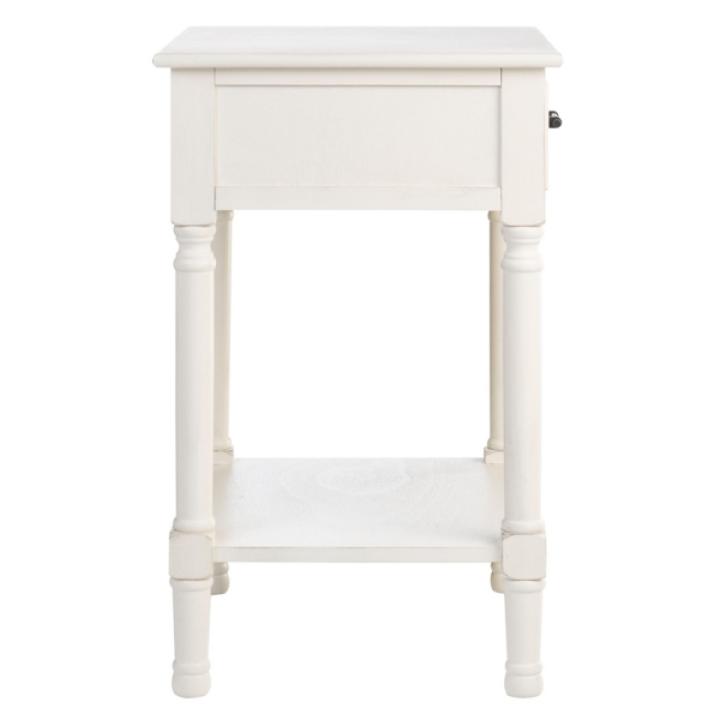 White Wood Peyton 1-Drawer End Table