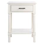 White Wood Peyton 1-Drawer End Table